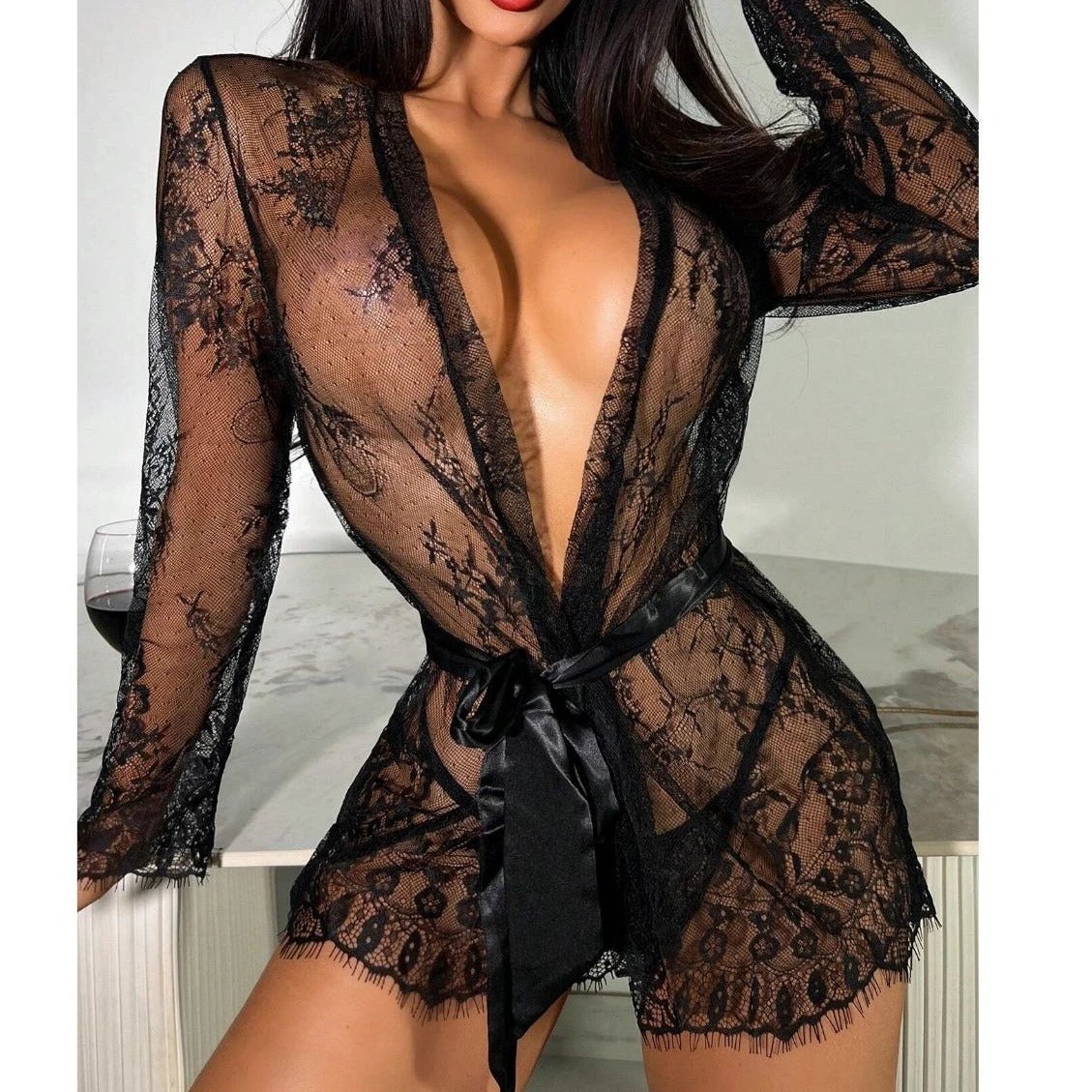 New Lace See-through Pajamas For Women by GJG Denim