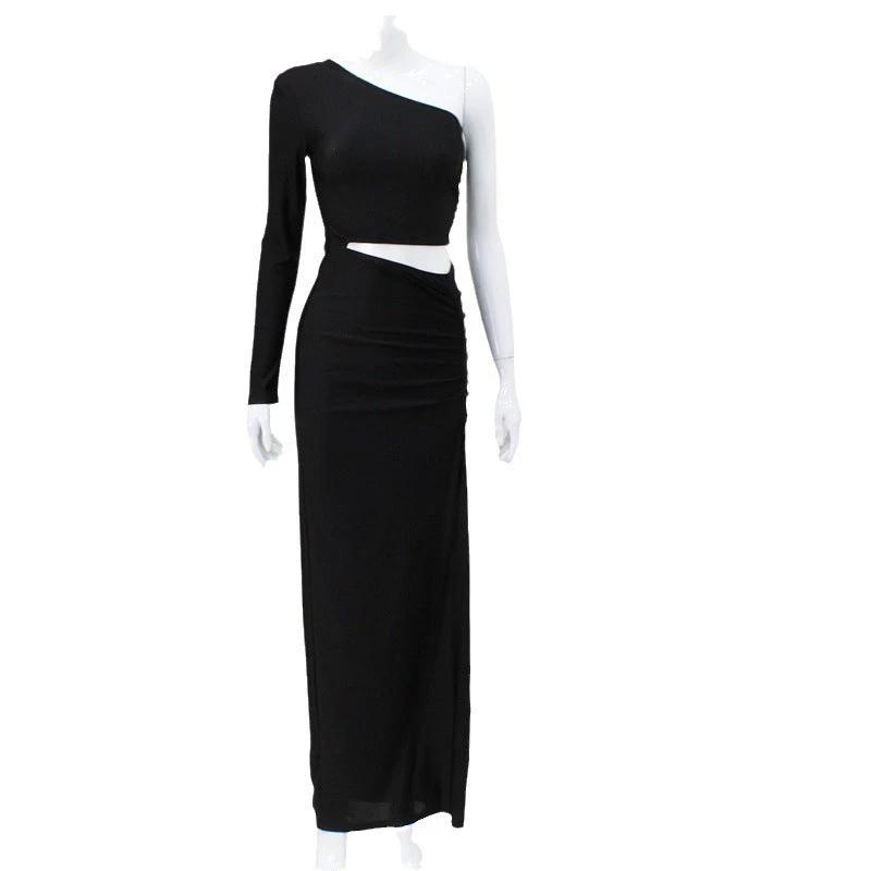 Fold Split Dinner Temperament Dress by GJG Denim