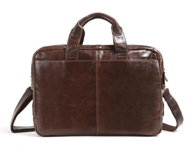 Men's First Layer Cowhide Business Briefcase by GJG Denim