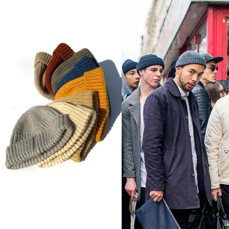 Men's Solid Color Retro Beanie by GJG Denim