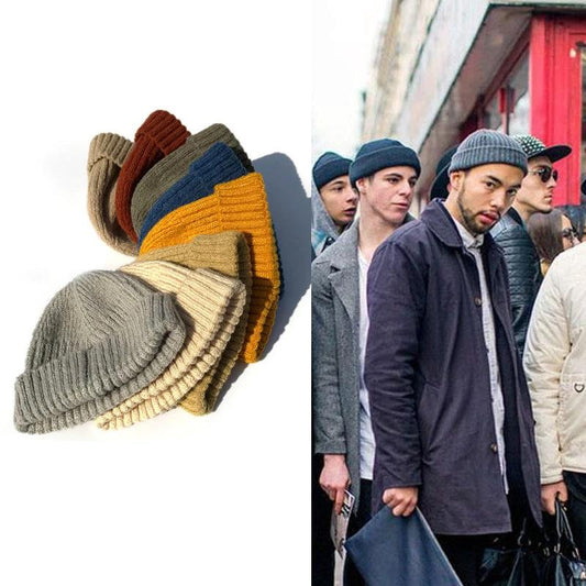 Men's Solid Color Retro Beanie by GJG Denim