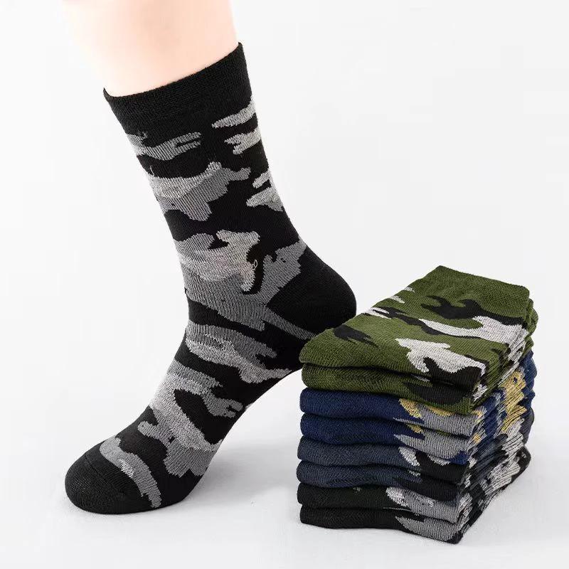 Men's Camoflauge Polyester Cotton Tube Socks by GJG Denim
