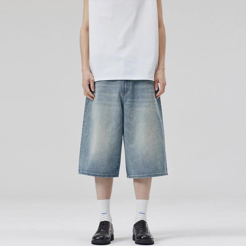 Summer Men And Women Loose Straight Shorts by GJG Denim