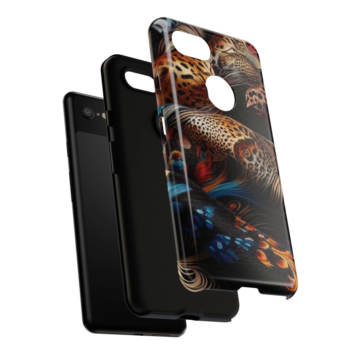 Stylish Tough Phone Case with Elegant Black and Gold Design by Printify
