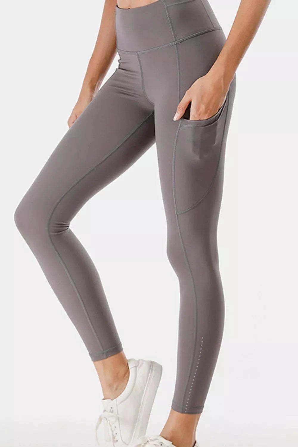 Full Size High-Waisted Active Leggings with Pockets Plus Size by Lady Ros