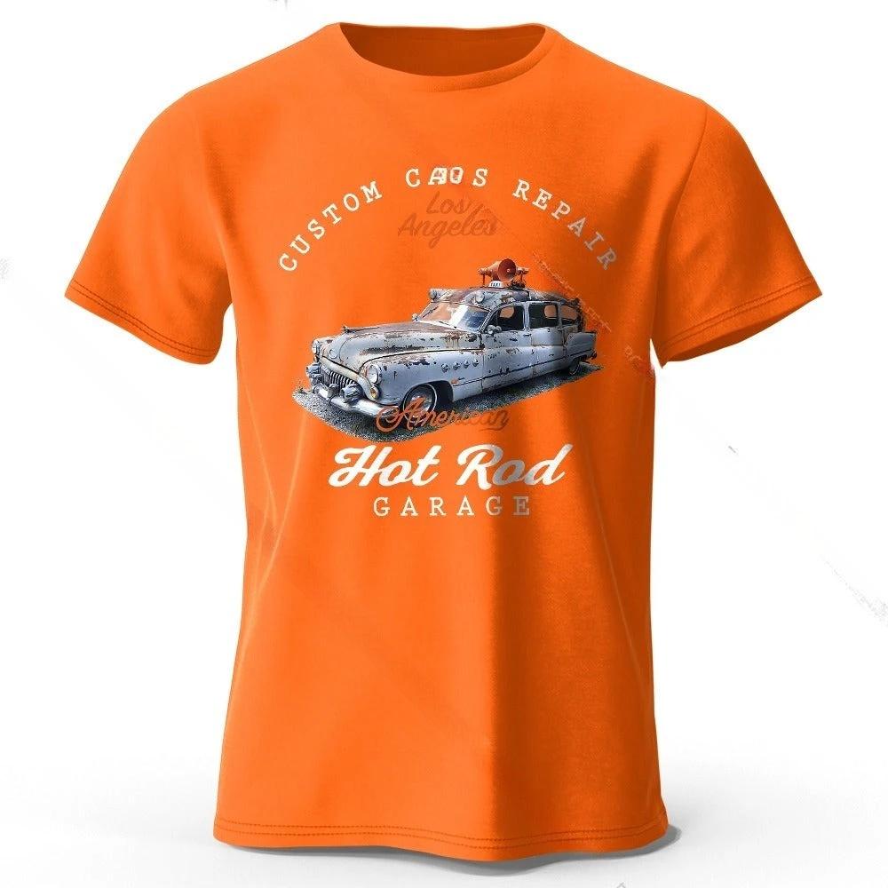Car Club Patch Print Men's T-shirt by GJG Denim