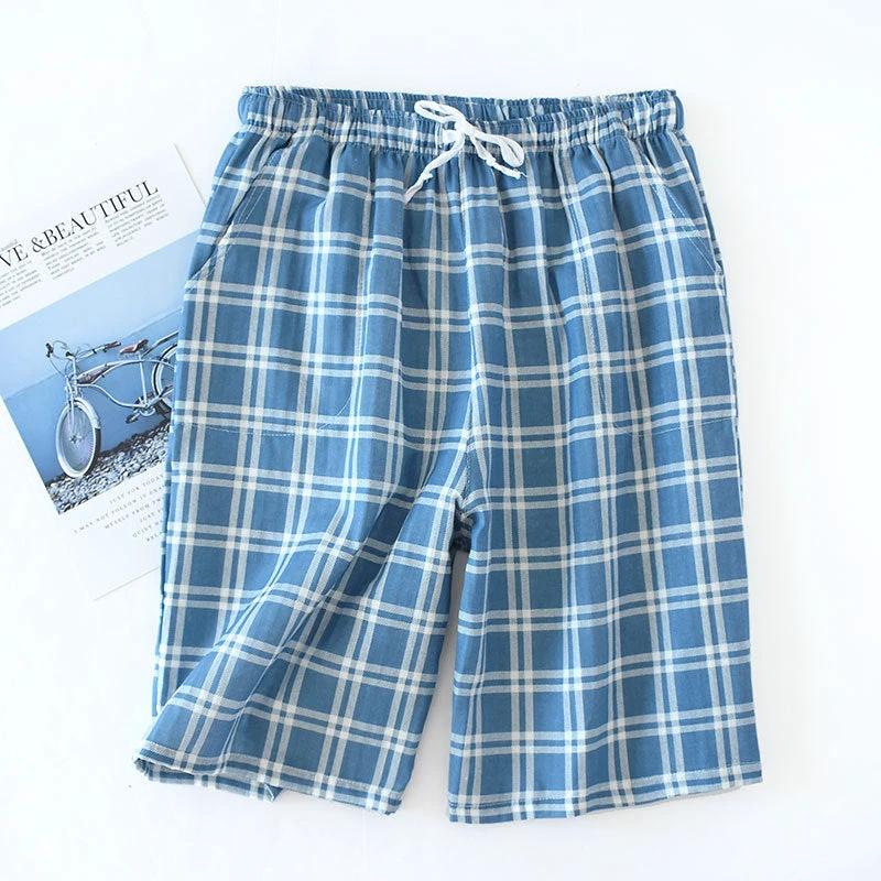Cotton Cropped Pants Loose Casual Pajama Shorts Summer by GJG Denim
