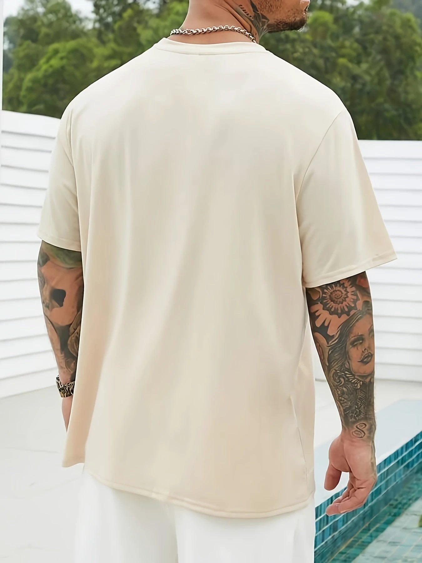 Men's T-shirt, Front Printed T-shirt, Summer, Spring, Autumn Casual Short Sleeved T-shirt, Top As A Gift by GJG Denim