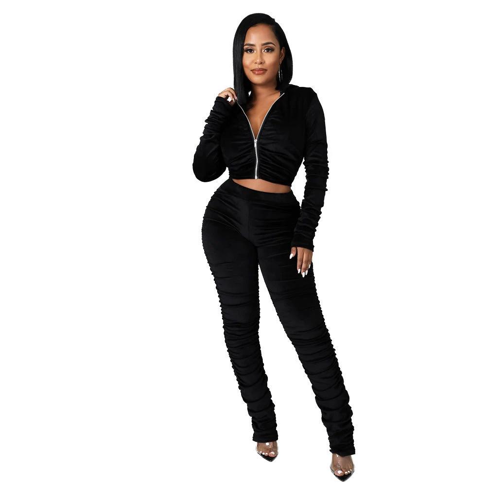 Plush Long Sleeve Suit matching set Women by GJG Denim