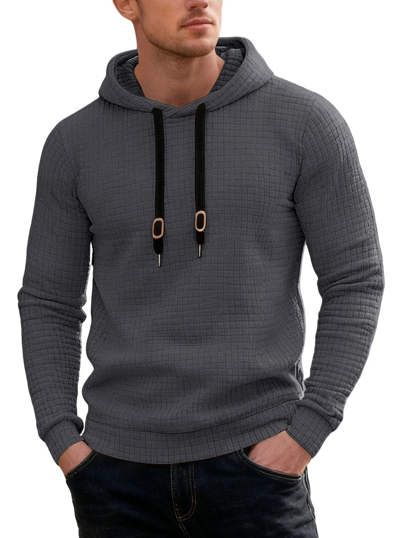 Men's Casual Long-sleeved Hooded Sweatshirt by GJG Denim