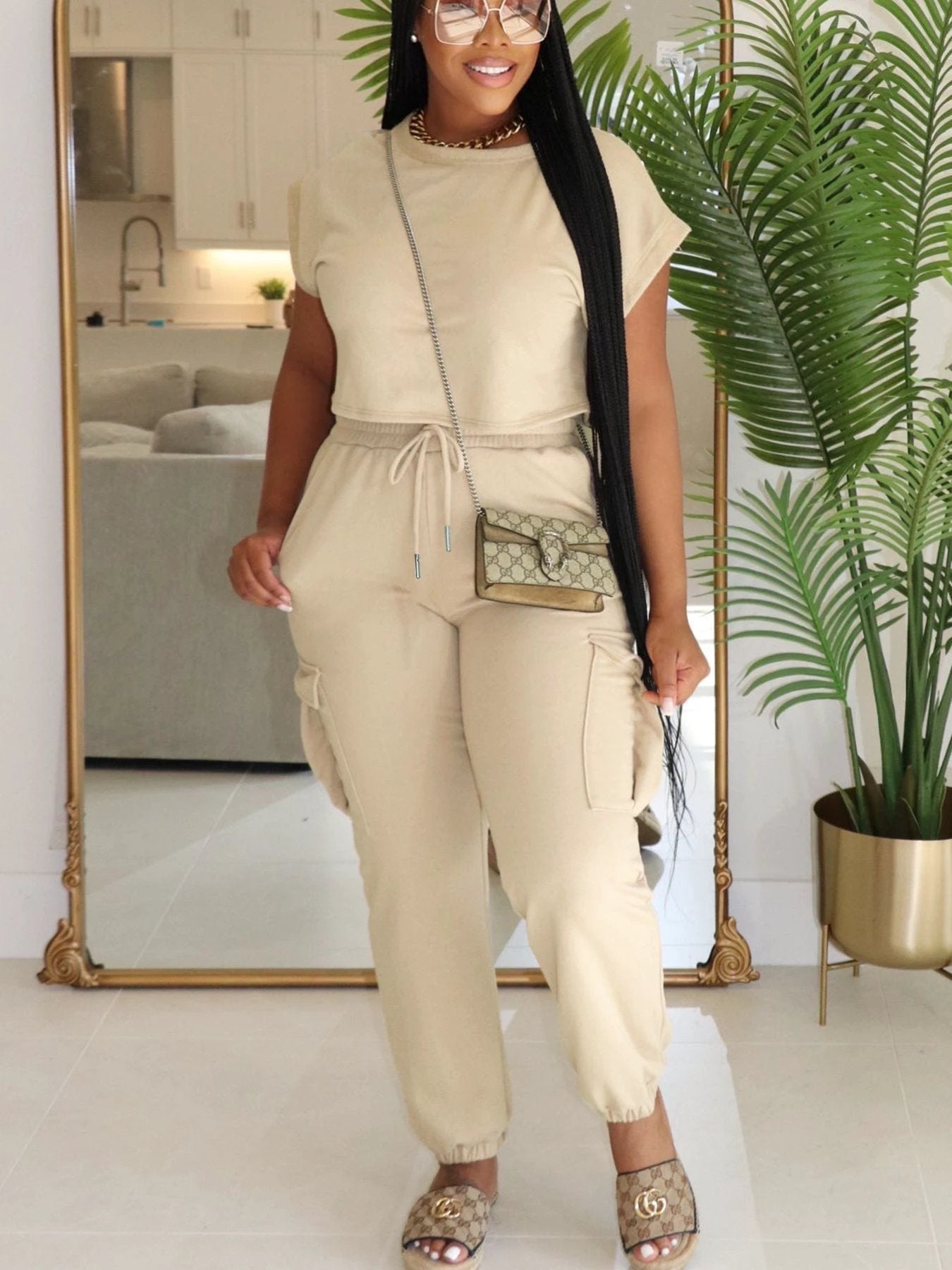 European And American Leisure Suit Top And Trousers by GJG Denim