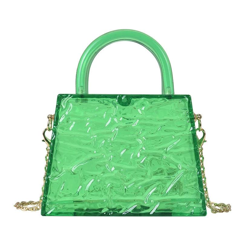Super Mini Transparent Chain Small hand Bag Lipstick Bag Headphone Bag Women by GJG Denim