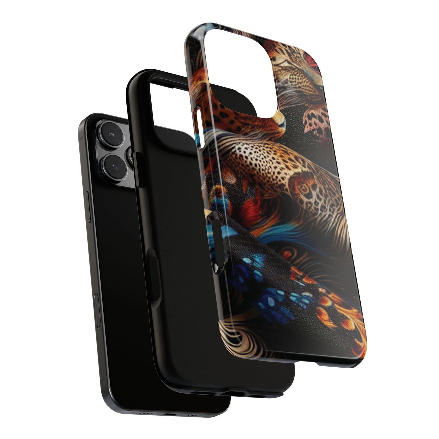 Stylish Tough Phone Case with Elegant Black and Gold Design by Printify