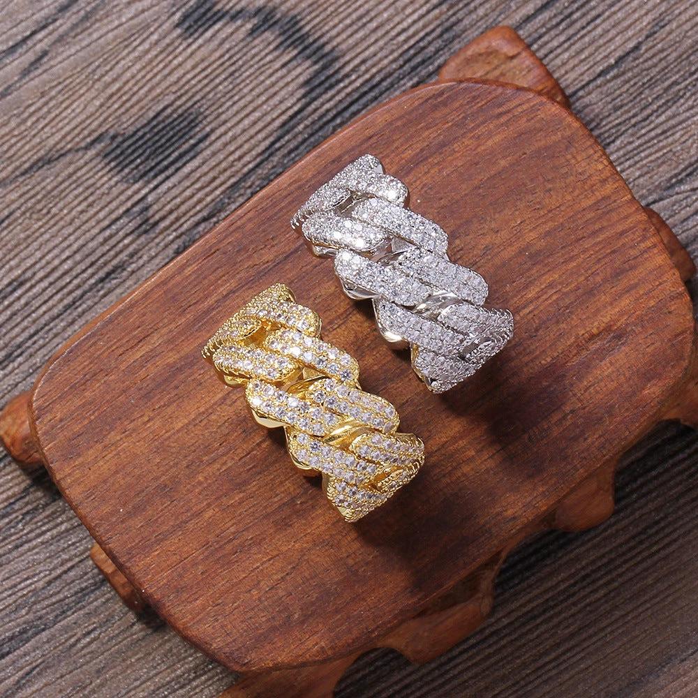 Full Zirconia Cuban Ring For Men by GJG Denim