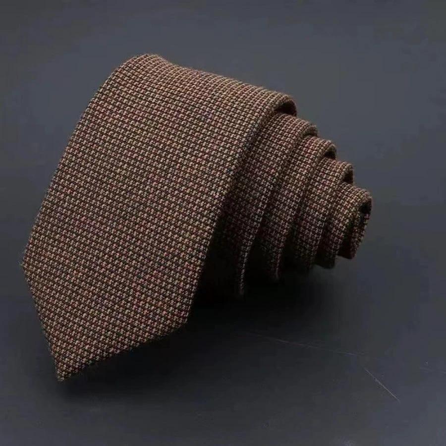 Men's Thickened Sanded Fabric Striped Solid Color Cotton Tie by GJG Denim