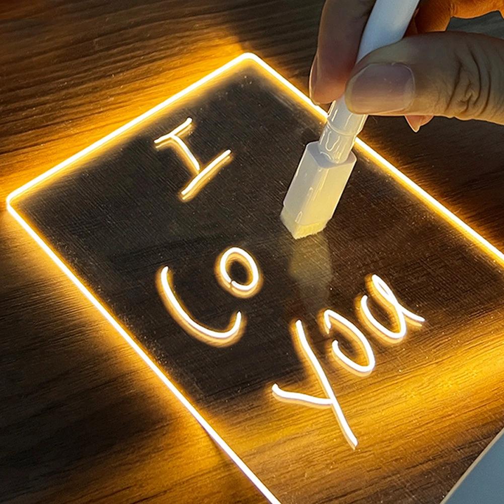 Creative Note Board Creative Led Night Light USB Message Board Holiday Light With Pen Gift For Children Girlfriend Decoration Night Lamp by GJG Denim