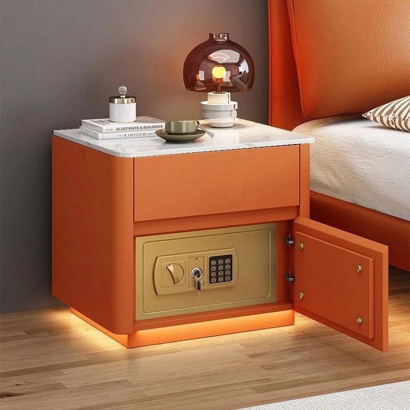 Bedroom Multi-functional Smart Safe Bedside Table Wireless Integrated Charging Safe by GJG Denim