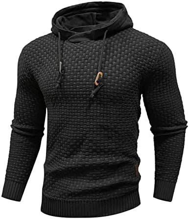 Men's Long Sleeve Solid Color Hooded Sweater by GJG Denim