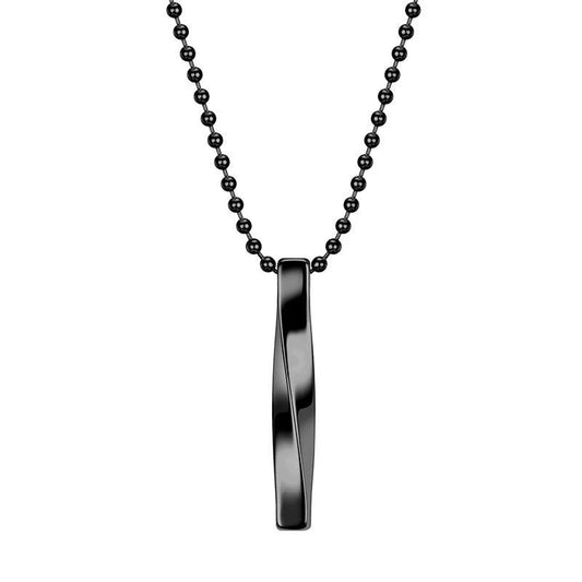 Titanium Steel Long Bar Shape Necklace For Men by GJG Denim