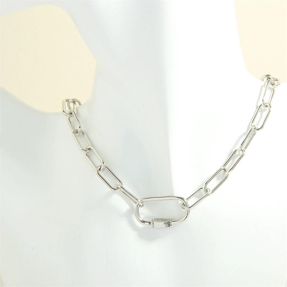 Design Screw Buckle Oval Pendant Necklace For Men by GJG Denim
