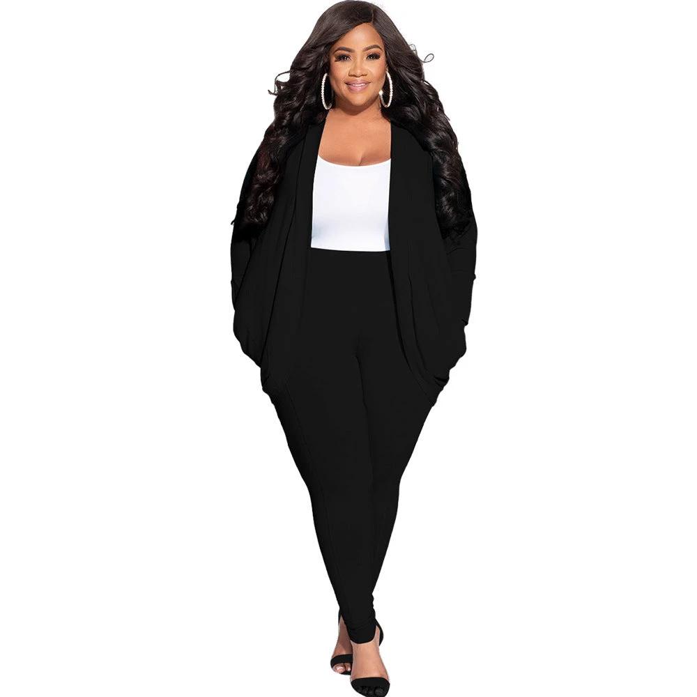 Cardigan And Leggings Plus Size Suit For Women by GJG Denim