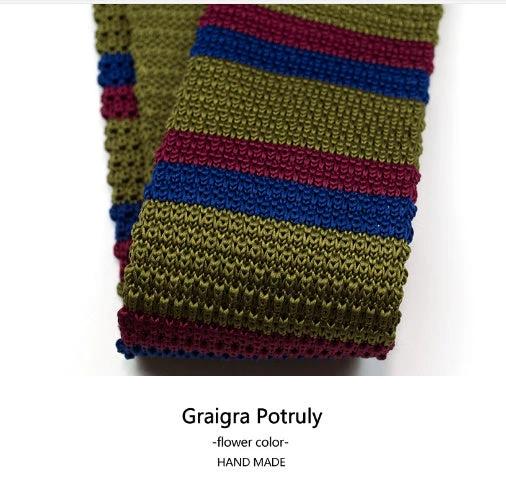 Men's Knitted Leisure Striped Ties by GJG Denim
