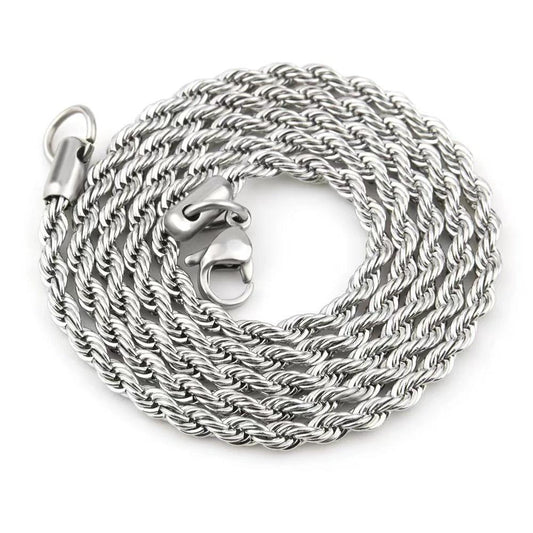 Stainless Steel Twist Chain Necklace For Men by GJG Denim