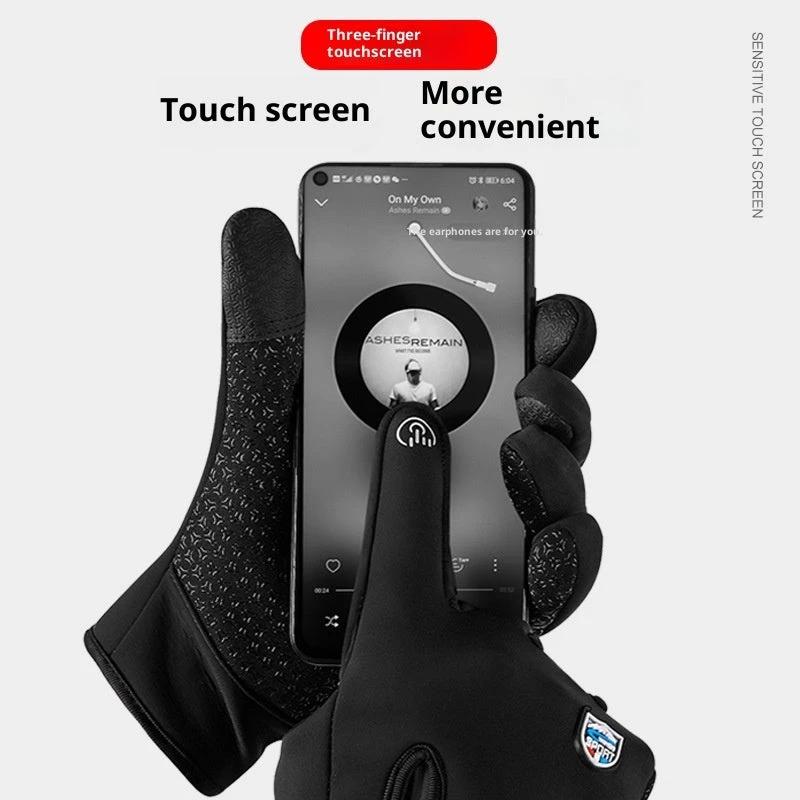 USB Heating Men's Winter Windproof Waterproof Cycling Gloves by GJG Denim