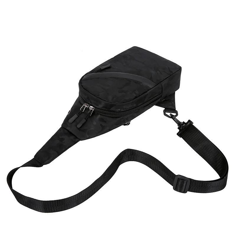 Men's Camouflage Chest Bags With Headphone Hole by GJG Denim