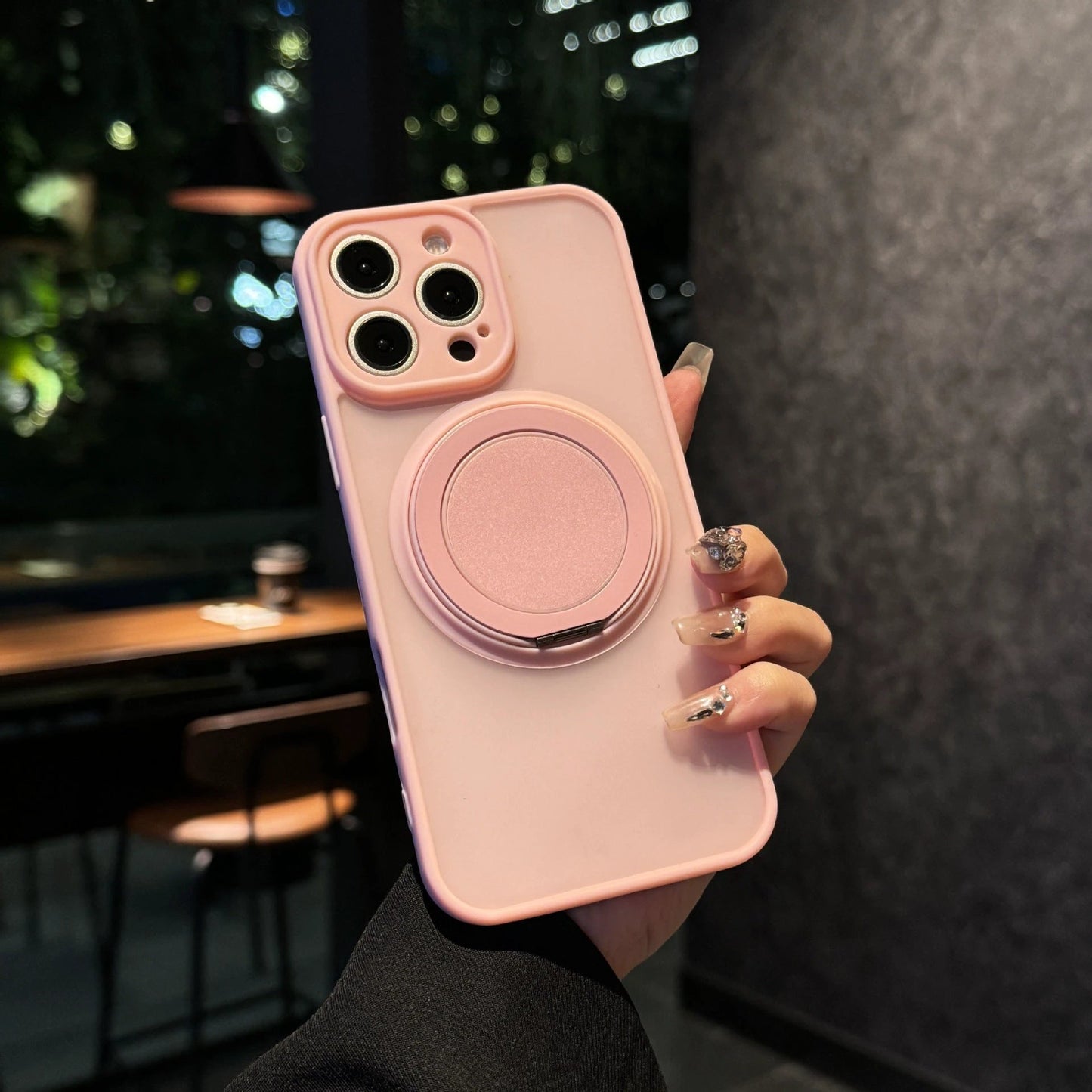 Skin-sensitive Magnetic Rotating Bracket Frosted Drop-resistant Phone Case by GJG Denim
