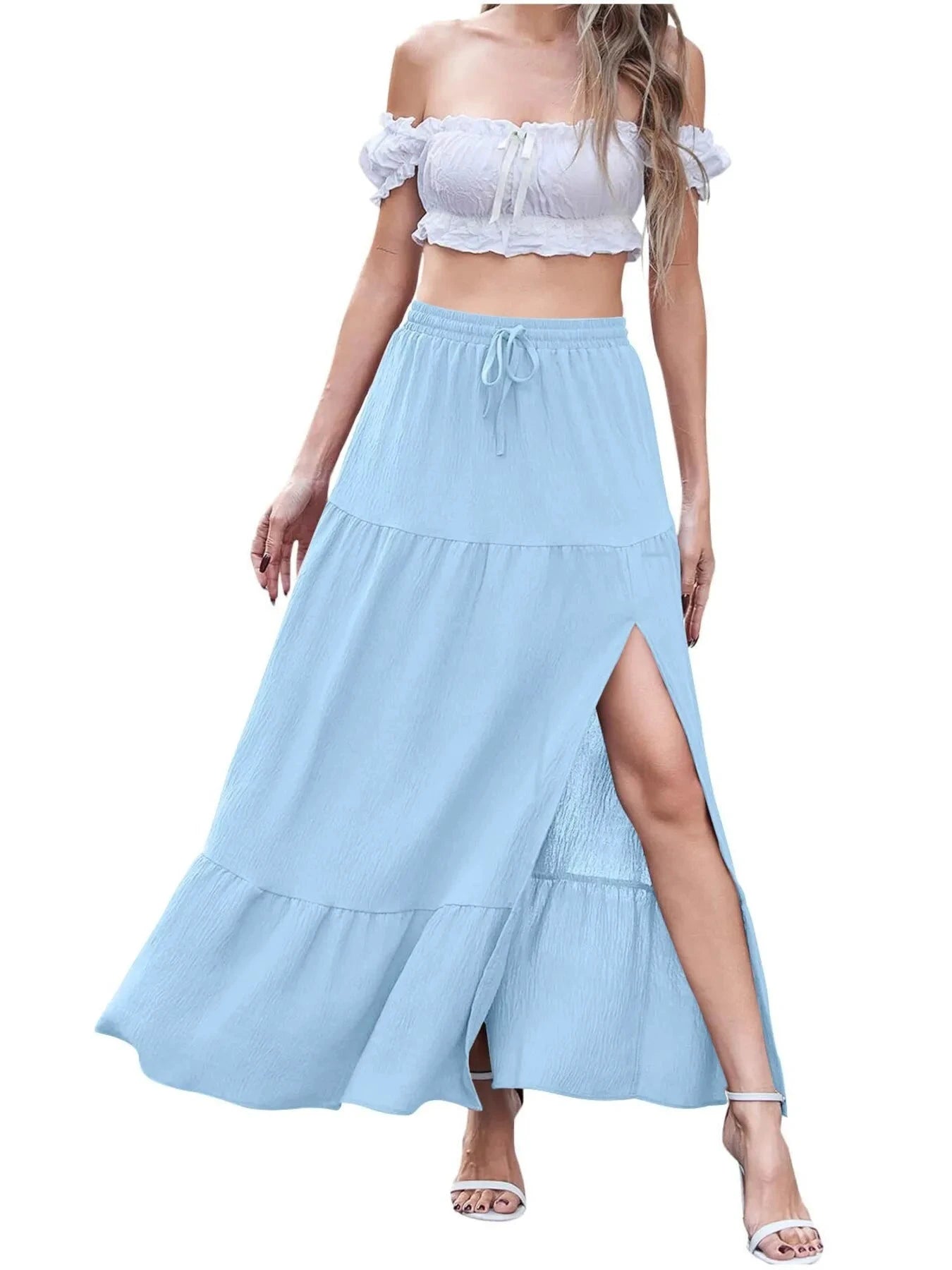 Full Size Slit Maxi Skirt Plus Size by Lady Ros