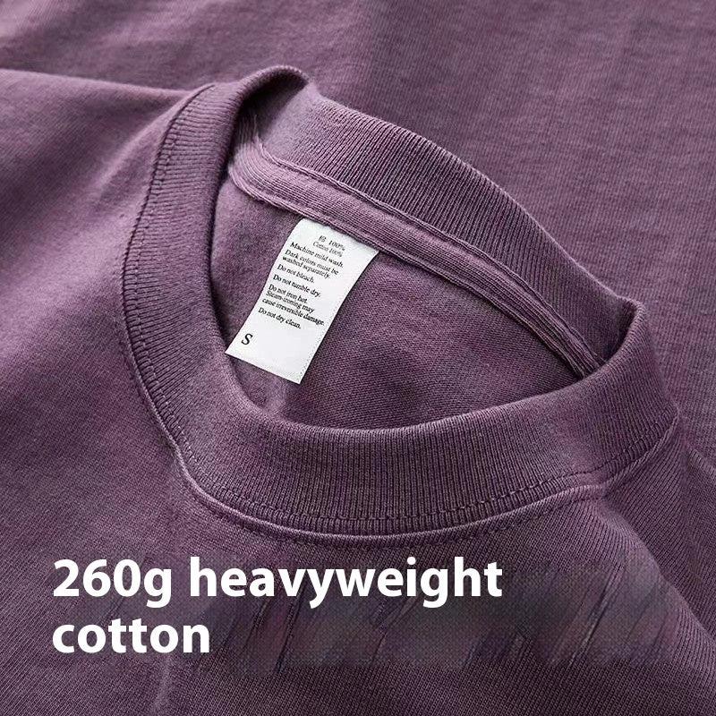 Loose Half Sleeve American Small Neckline Bottoming Shirt by GJG Denim
