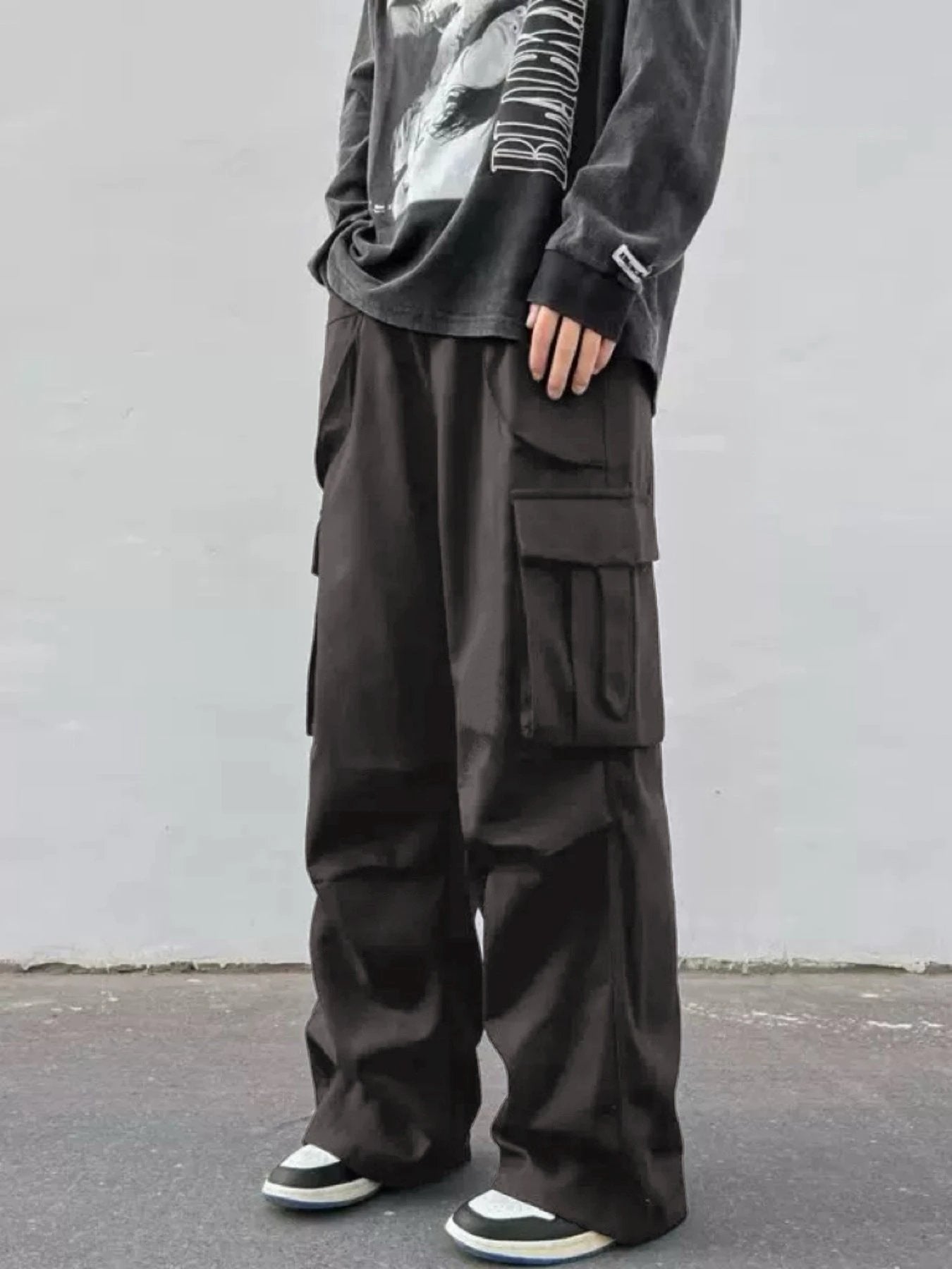 Men's Wide-leg Parachute Pants by GJG Denim