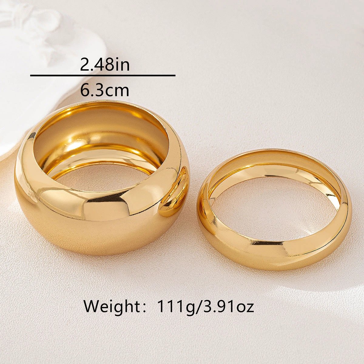 Round Gold Bracelet Suit Suitable For Banquet Party by GJG Denim