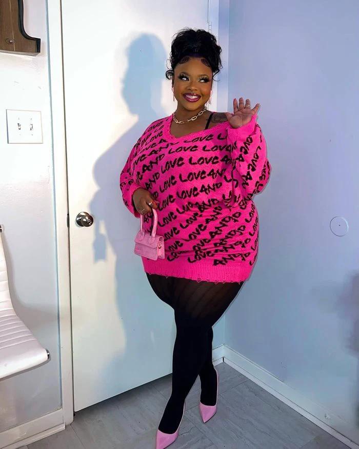Autumn Winter Women Plus Size Sweater Blouse by GJG Denim
