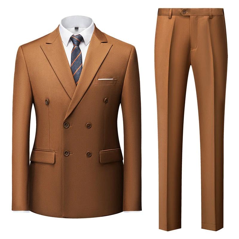 Men's Fashion Casual Solid Color Two-piece Set by GJG Denim