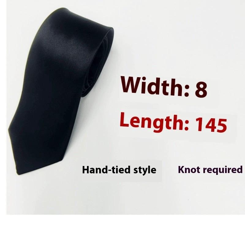 Men's 8cm Plain Suit Tie by GJG Denim