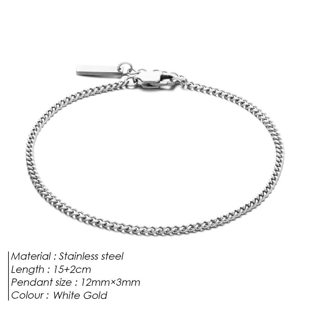 Men's Stainless Steel Cuban Chain Adjustable Fade-Proof Bracelet by GJG Denim