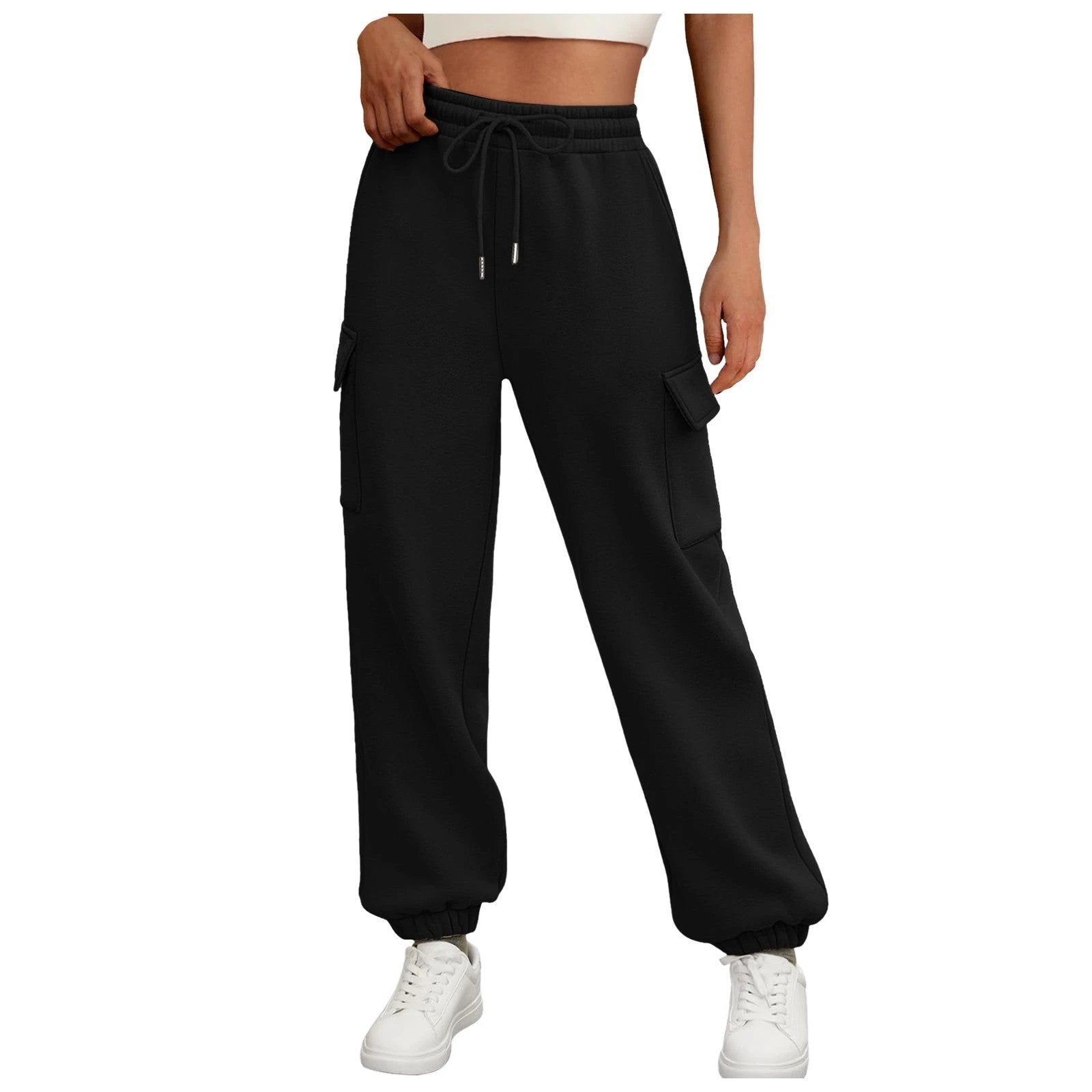 Women's Sweatpants Fleece Lined Baggy Athletic Jogger Trousers With Pockets Fall Casual Trendy Cargo Pants Fall Outfits by GJG Denim