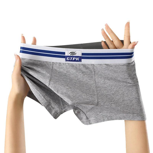 Men's Pure Color Cotton Mid-waist Underwear by GJG Denim
