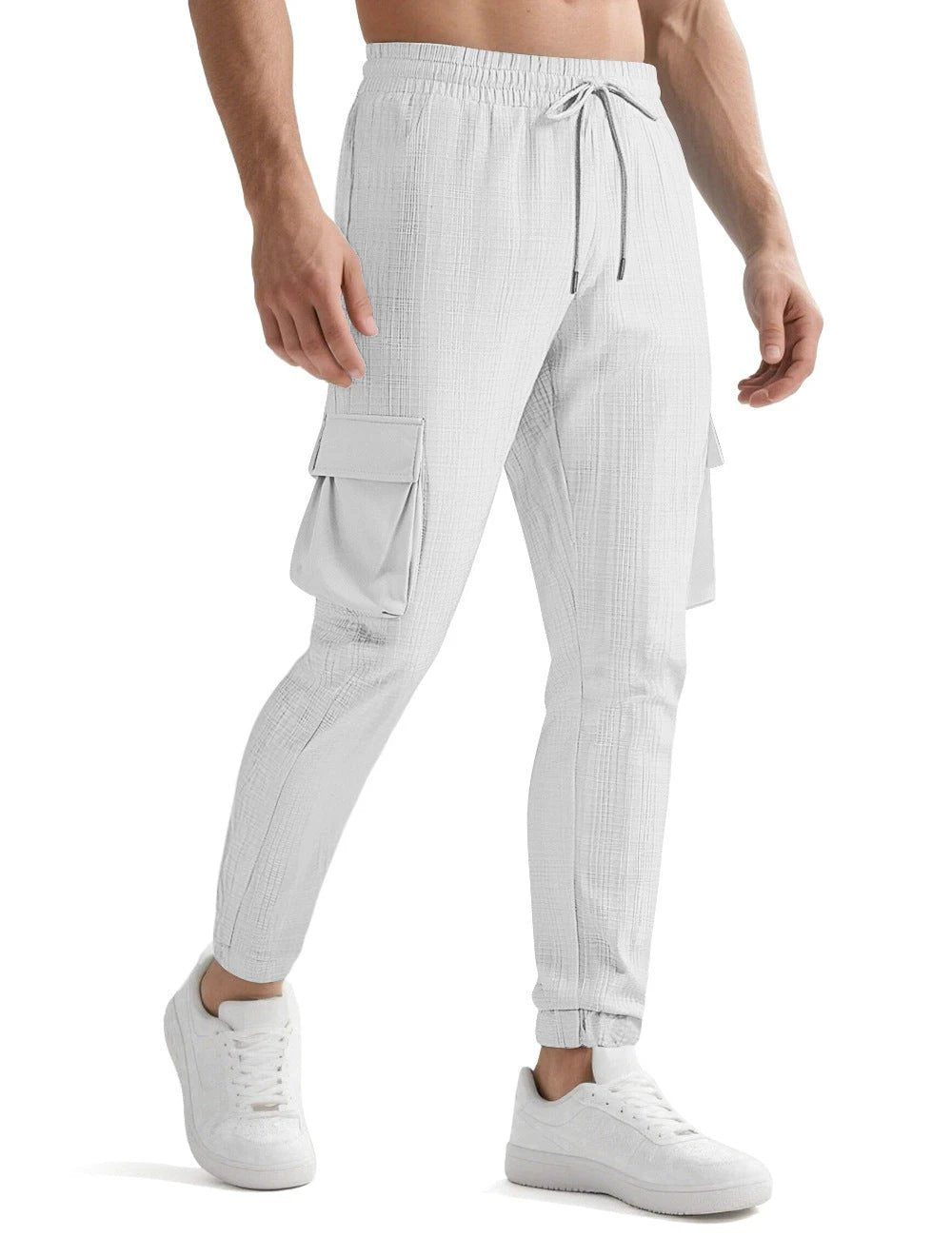 Fashion Sport Casual Trendy Drawstring Multi-pocket Pants For Men by GJG Denim
