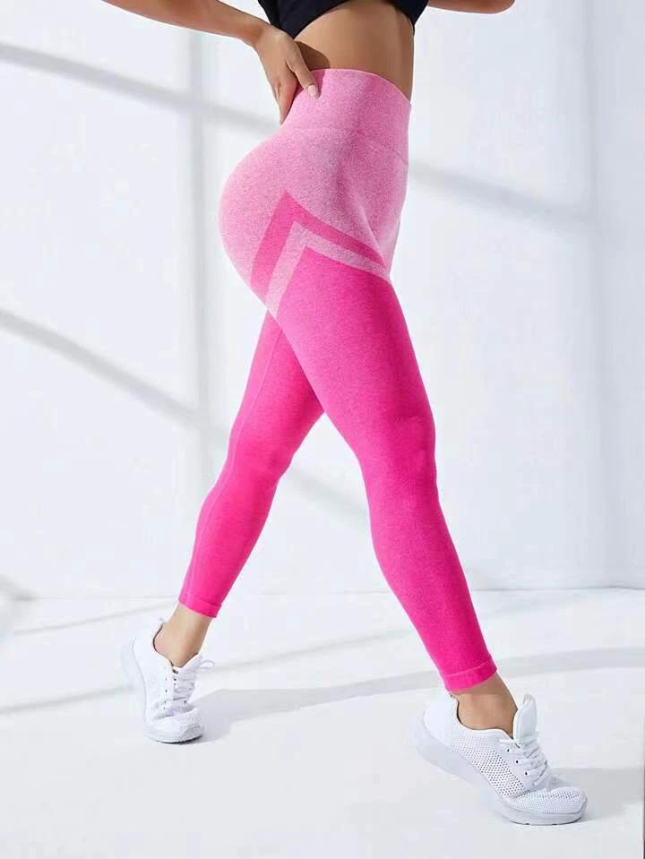 Women's High Waist Tight Color Matching Yoga Pants by GJG Denim
