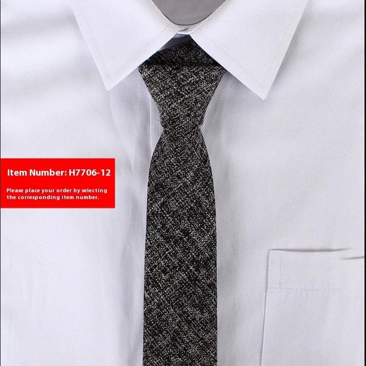 Solid Color Narrow Cotton Men's 6cm Tie by GJG Denim