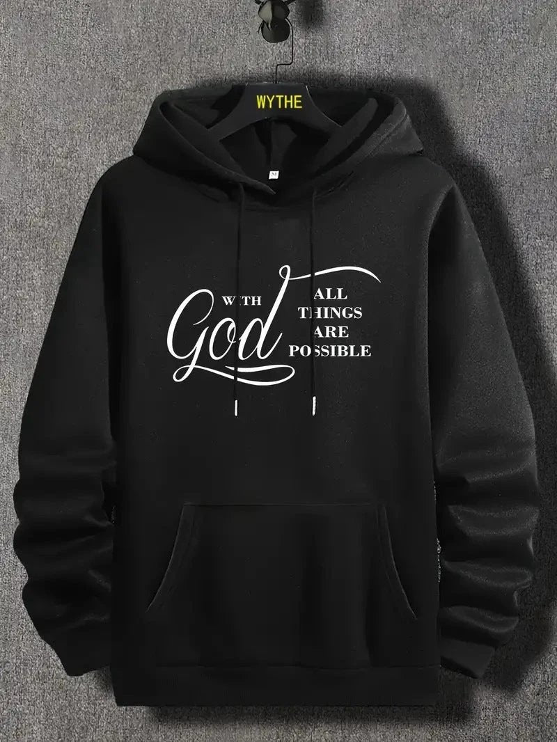 Men's "With God All Things Are Possible" Hoodies by GJG Denim