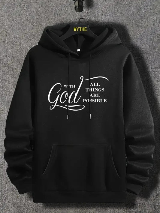Men's "With God All Things Are Possible" Hoodies by GJG Denim