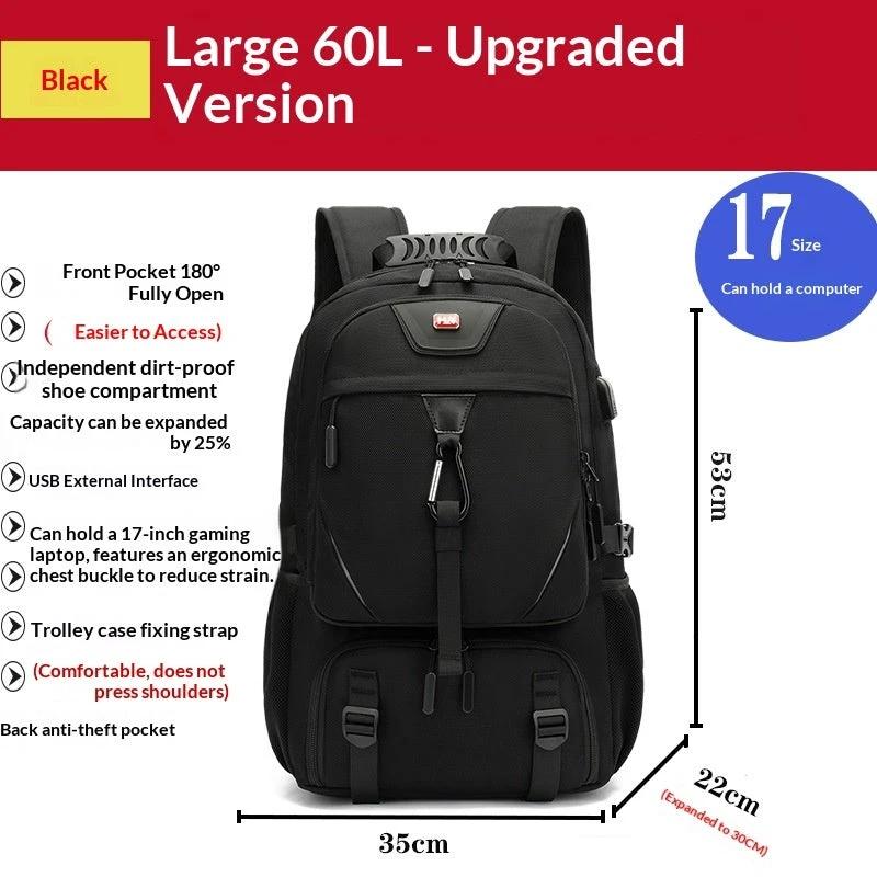 Outdoor Mountaineering Waterproof Extra Large Capacity Travel Luggage Backpack by GJG Denim
