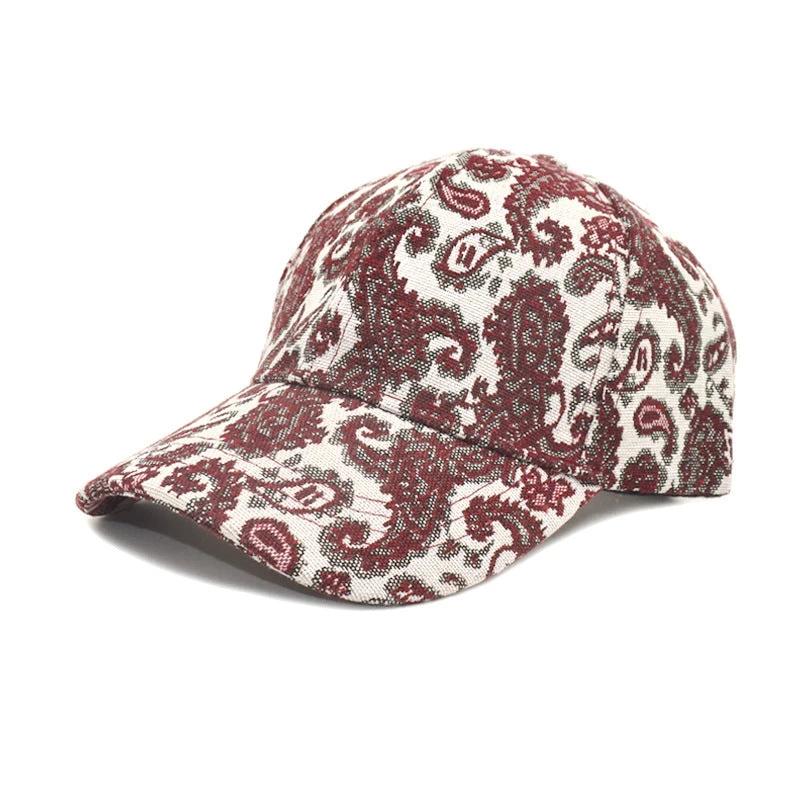Men's Paisley Pattern Printed Baseball Cap by GJG Denim