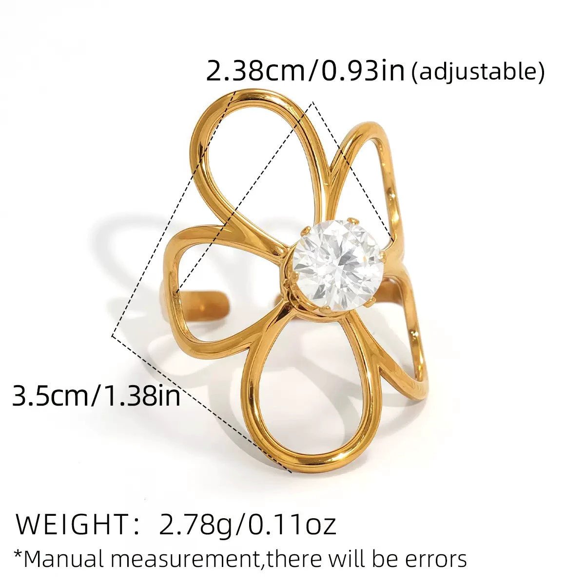 Retro Titanium Steel Ring Niche High-End Square Zircon Stainless Steel Jewelry Cross-Border Hot-Selling by GJG Denim