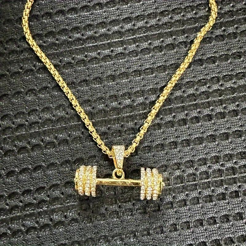 Dumbbell Necklace For Men by GJG Denim