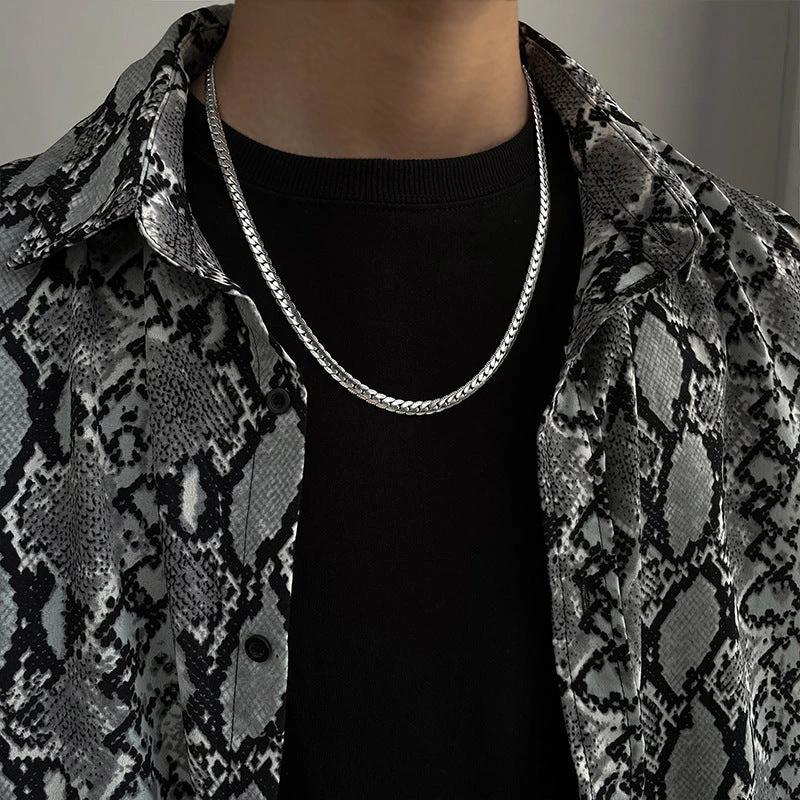 Men's Titanium Steel Encryption Embossed Chain by GJG Denim